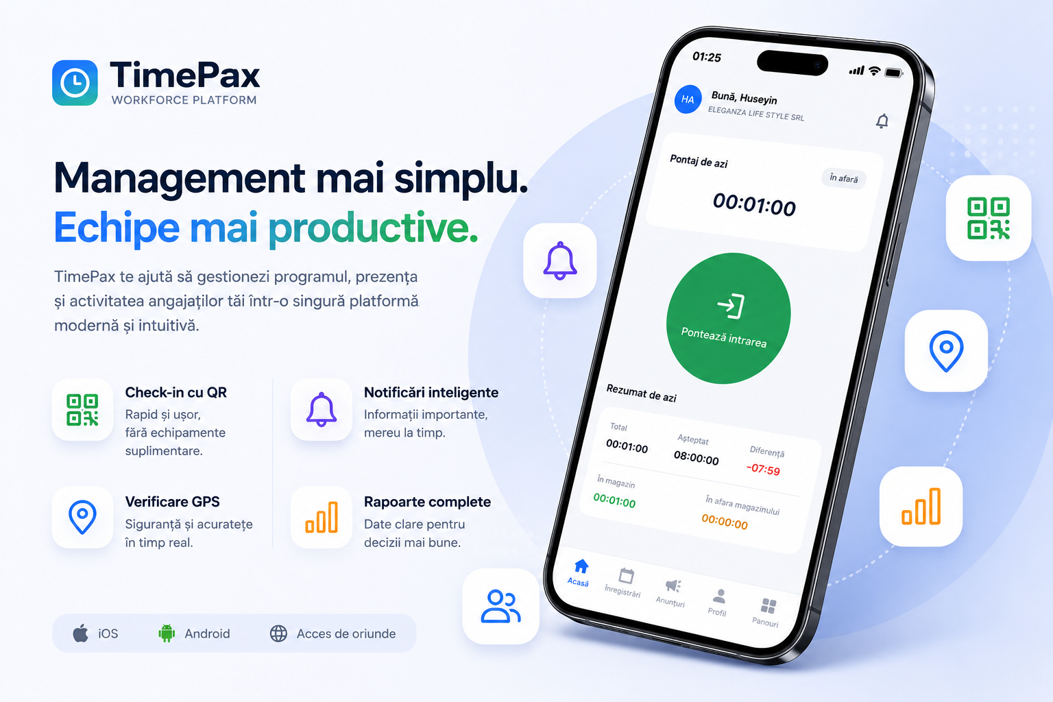 Management inteligent al angajaților: Funcționalitățile oferite de TimePax